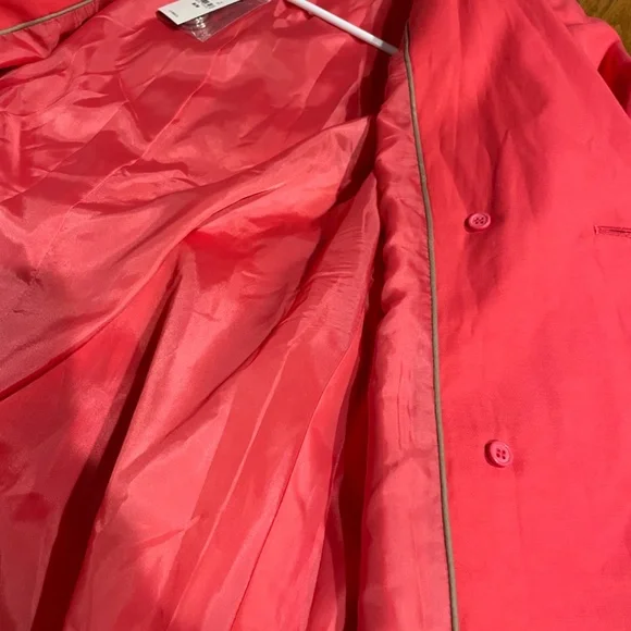 NWT Express short trench coat, coral, size M - Picture 12 of 14